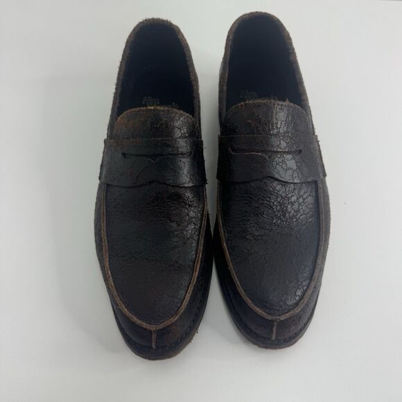 Allen Edmonds Modesto Loafers Shoes Intentionally Distressed Leather brown 8.5 D - Picture 3 of 11